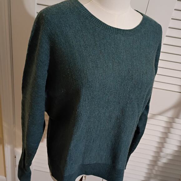Merino Wool Small Sweater Oversized Teal Max Studio Long-Sleeved Soft Extra-Fine - Picture 2 of 9